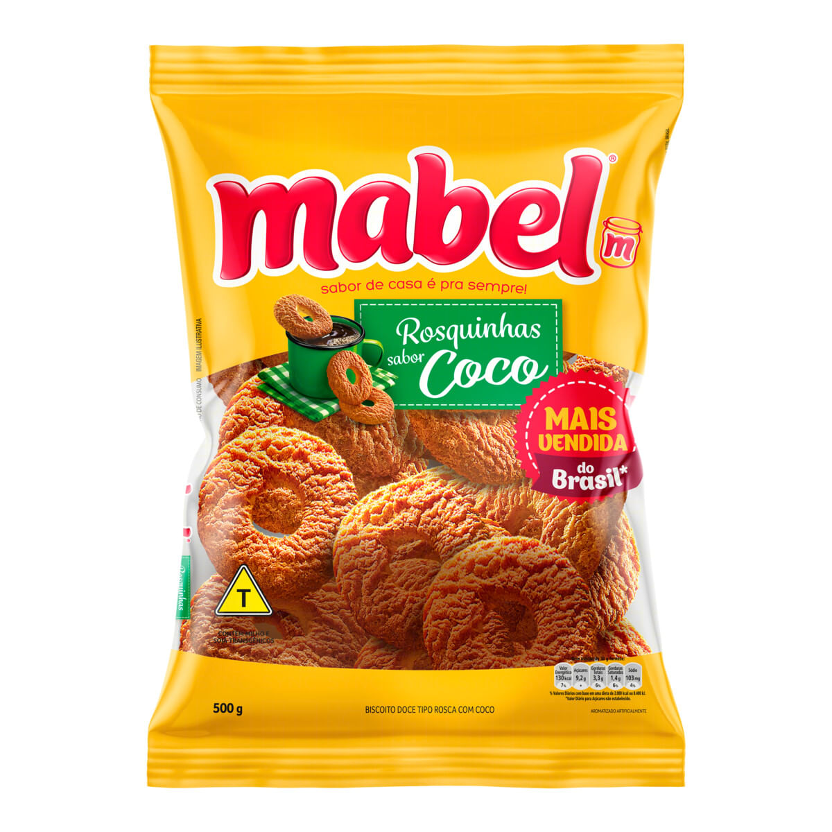 Biscoito Rosquinha Coco Mabel Pacote 500 g