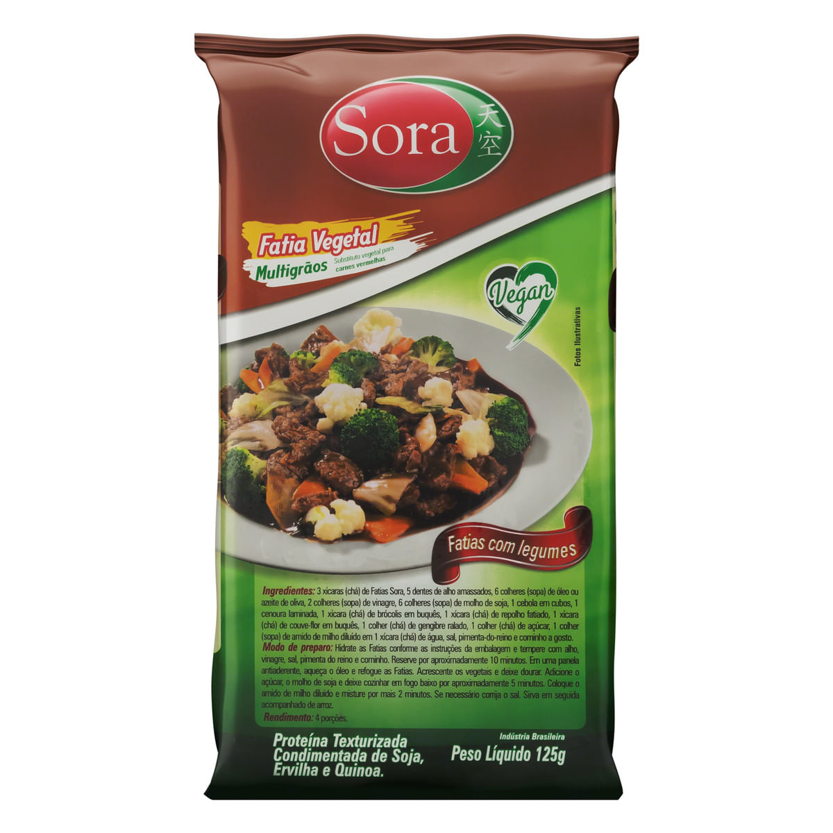 Fatia Vegetal Multigrãos Carne Vermelha Sora Pacote 125g