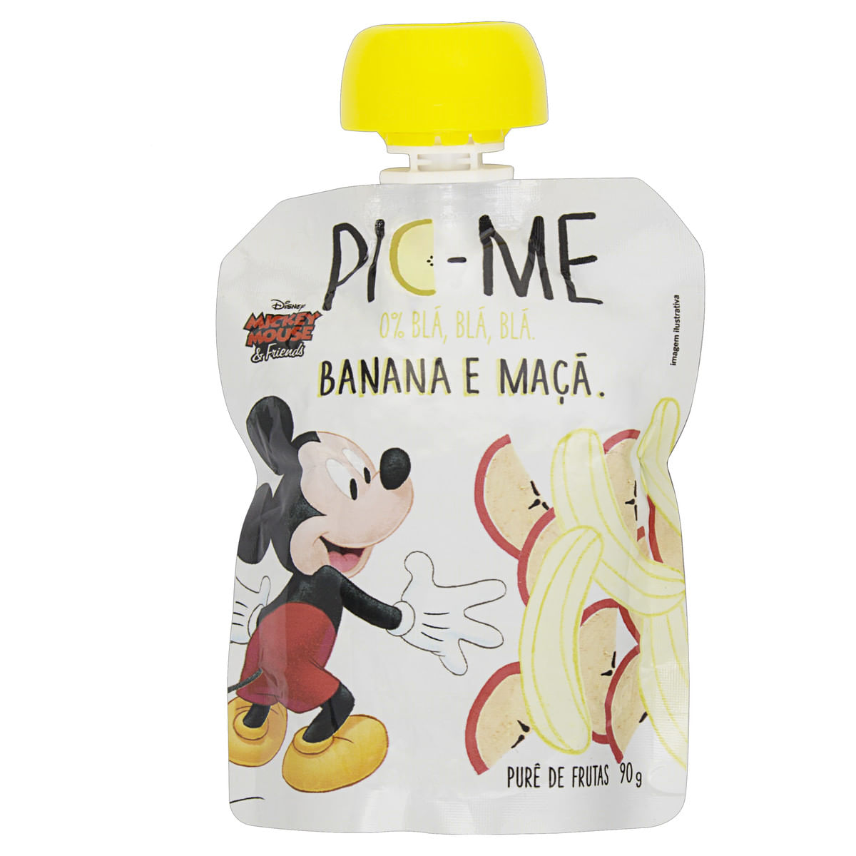 Purê de Frutas Banana e Maçã Mickey Mouse Pic-Me Squeeze 90g