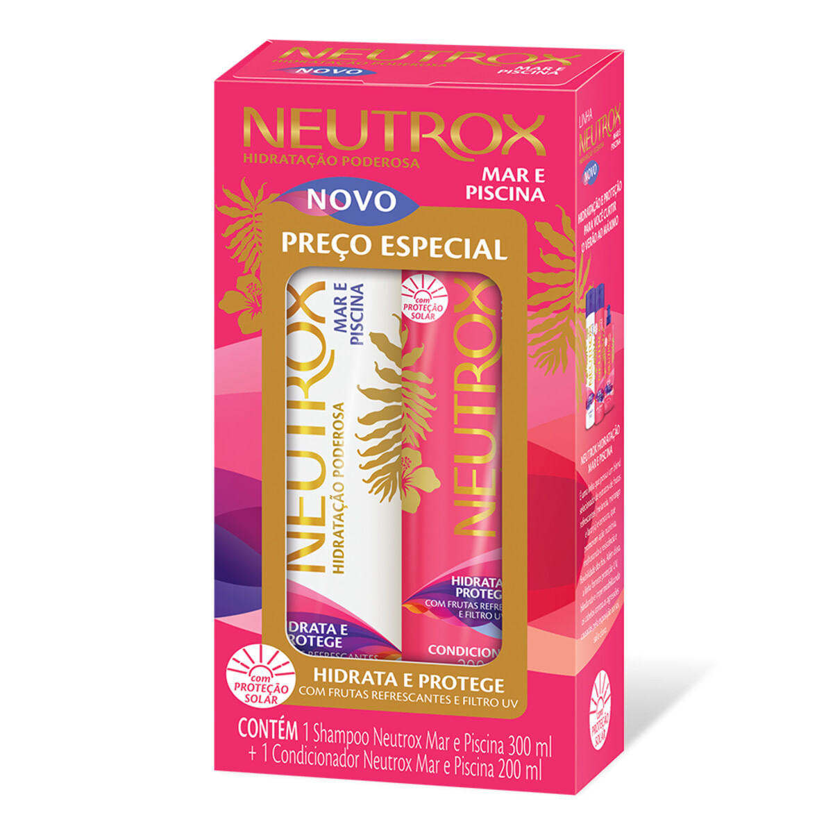 Kit Shampoo 300 ml + Condicionador 200 ml Neutrox Mar e Piscina