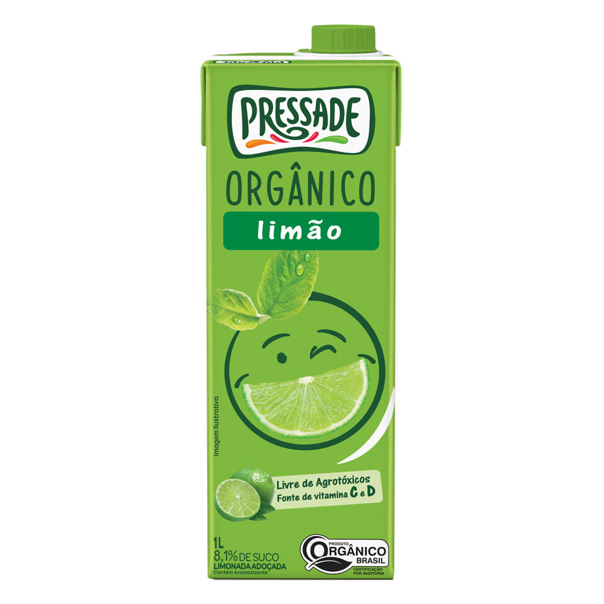 Suco Adoçado Orgânico Limão Pressade Caixa 1 L