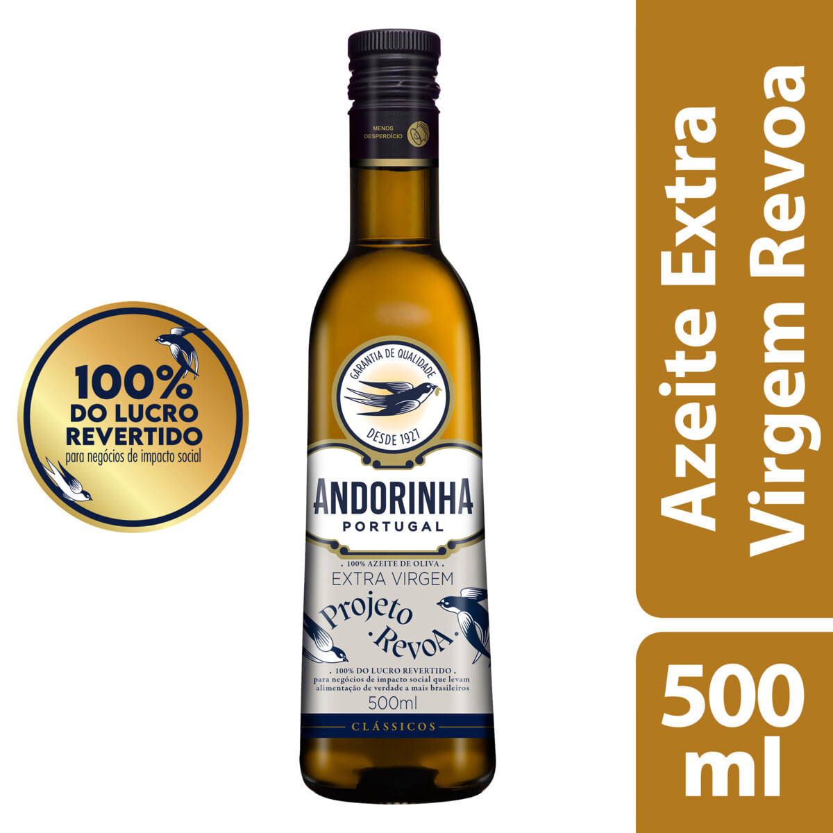 Azeite de Oliva Português Extra Virgem  Andorinha Clássicos Projeto Revoa 500 ml
