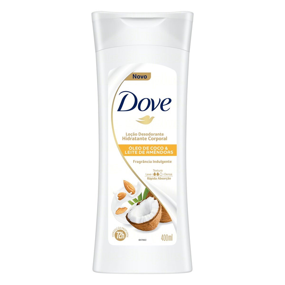 Loção Desodorante Hidratante Corporal Indulgente Óleo de Coco & Leite de Amêndoas 72h Dove Frasco 400 ml