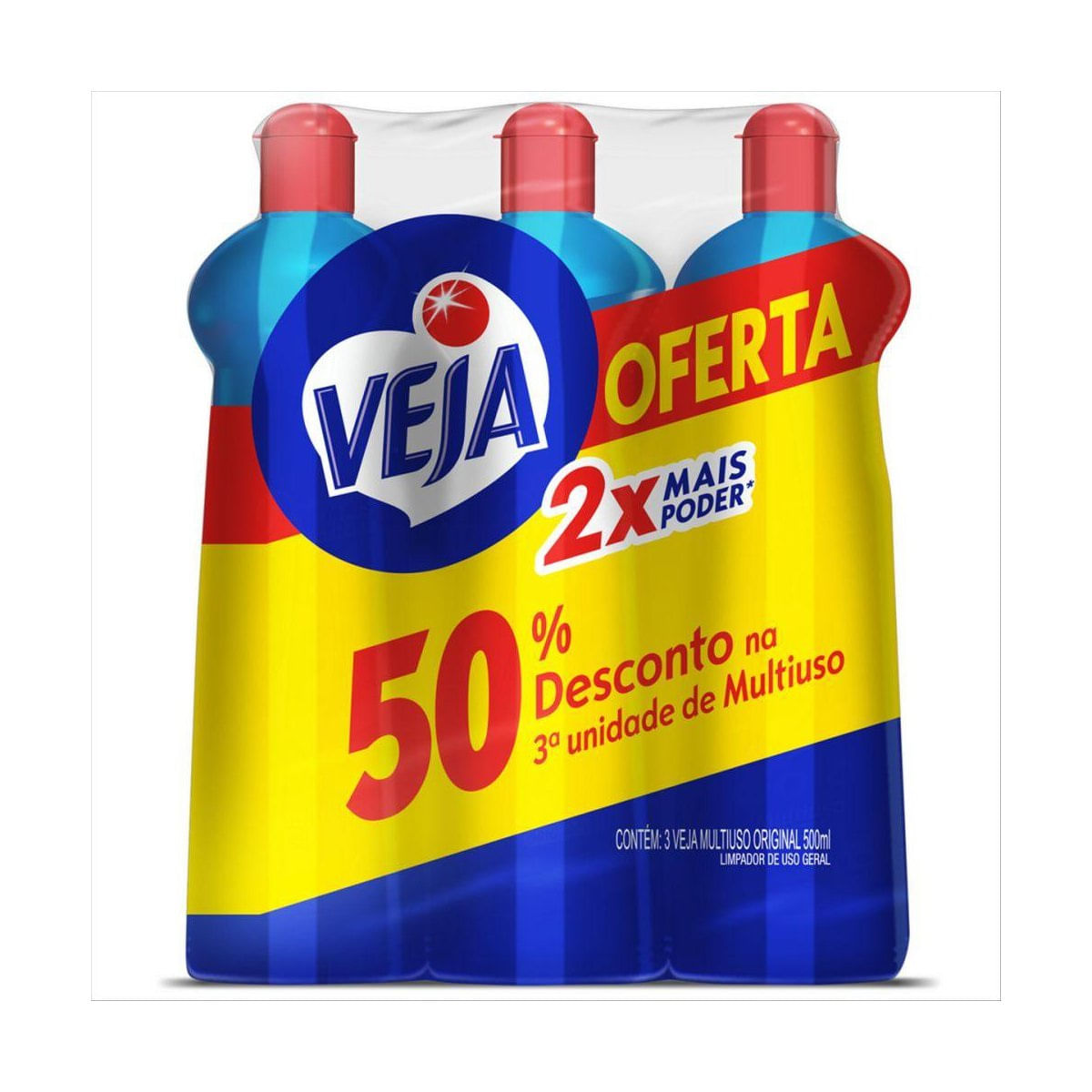 Limpador Multiuso Veja Gold Original com 3 unidades de 500ml