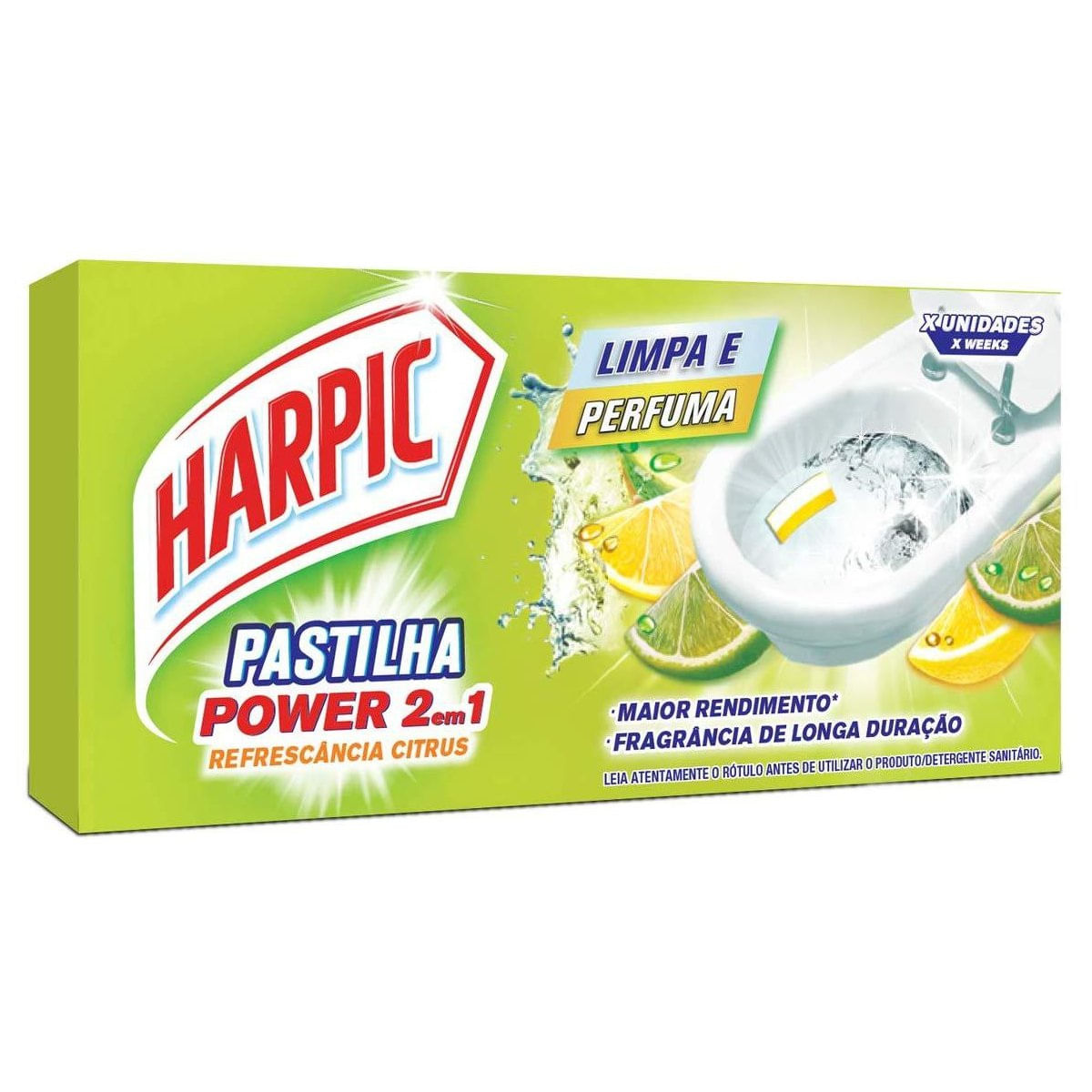 Pastilha Adesiva Sanitária Harpic Citrus com 3 unidades