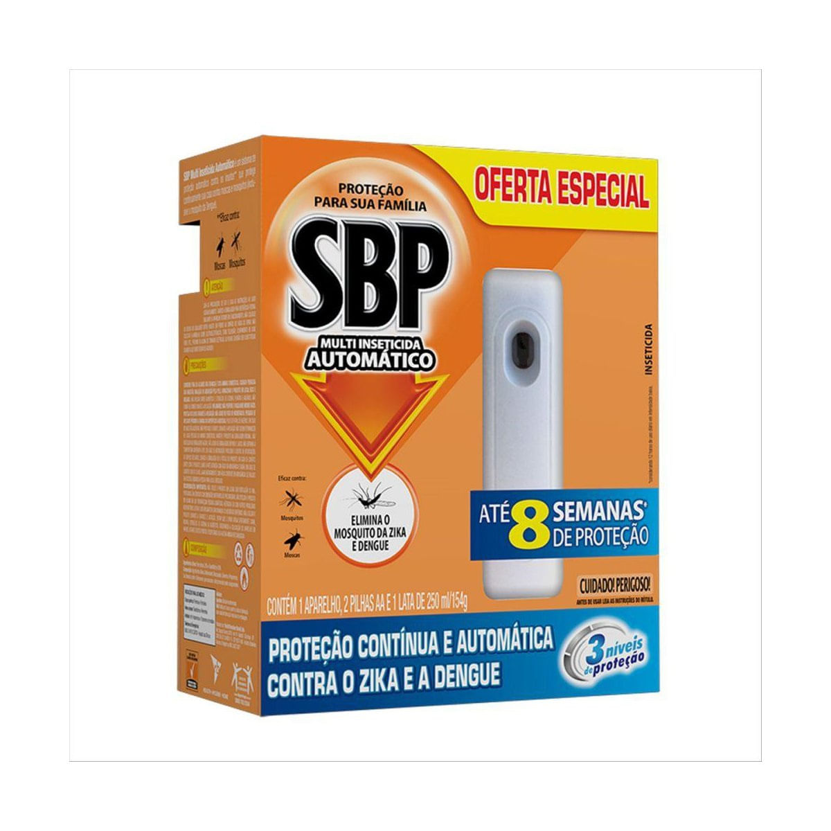 SBP Multi Inseticida Automático Aparelho + Refil Duração até 8 semanas 250ml