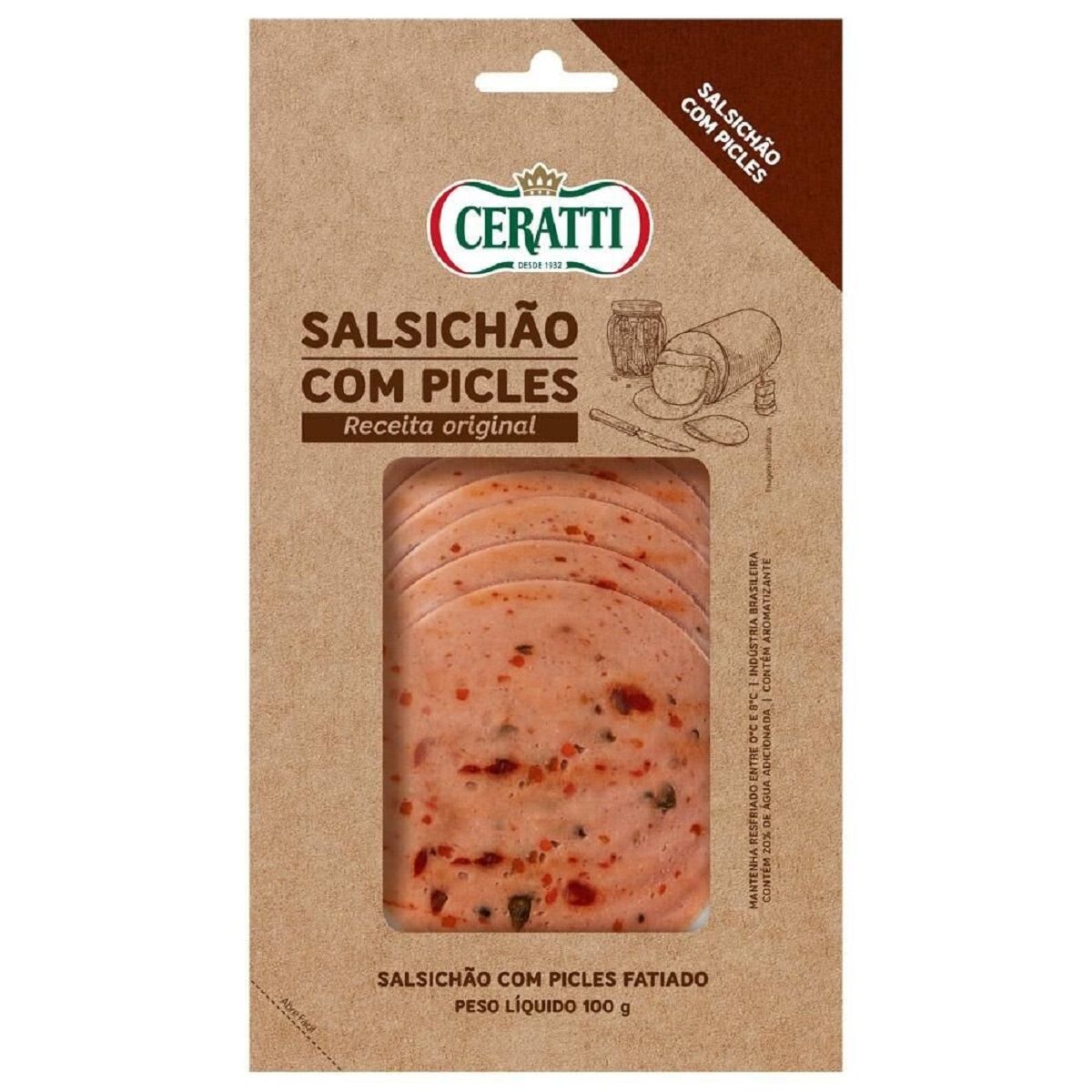 Salsichão com Picles Fatiado Ceratti 100 g