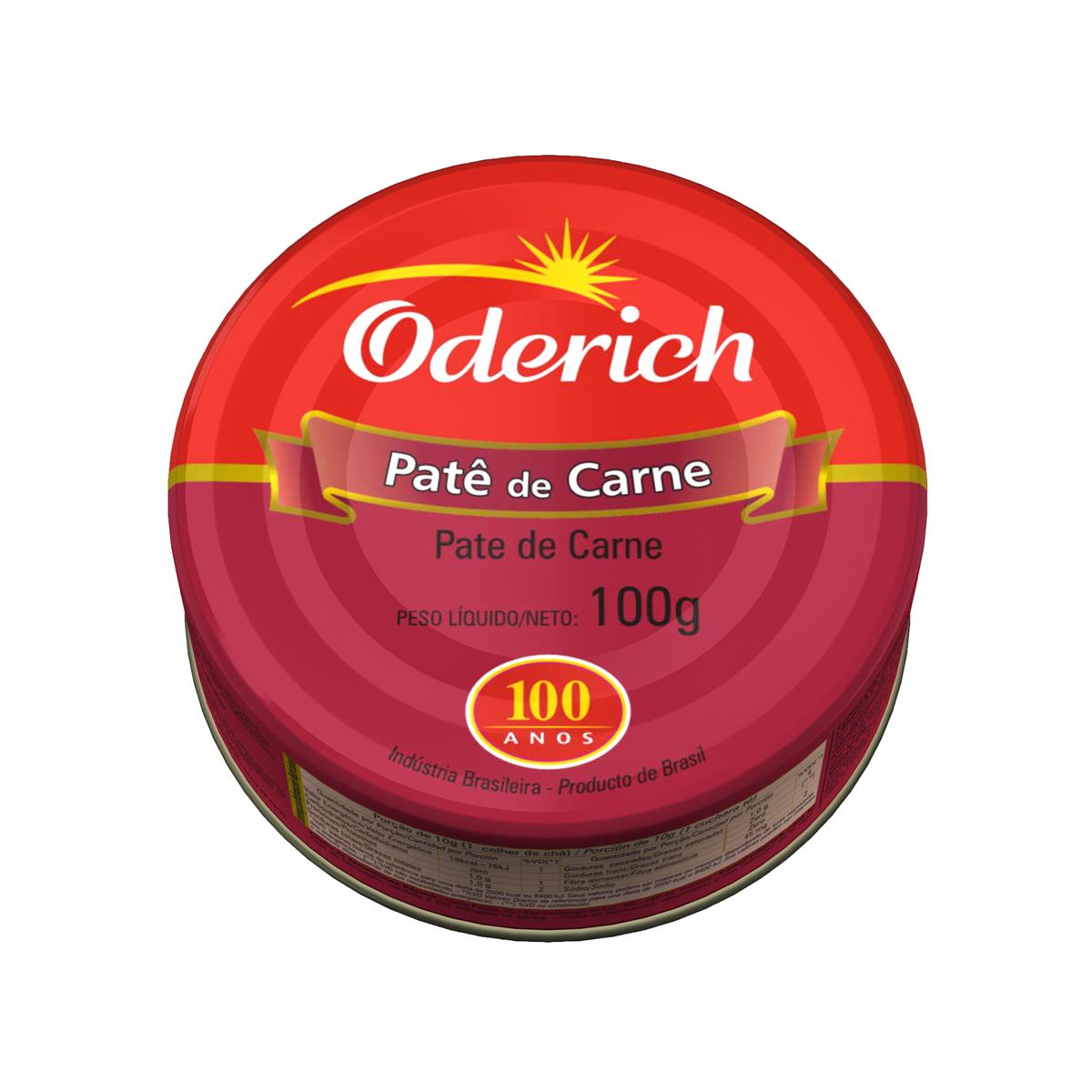 Patê Oderich Carne Lata 100 g