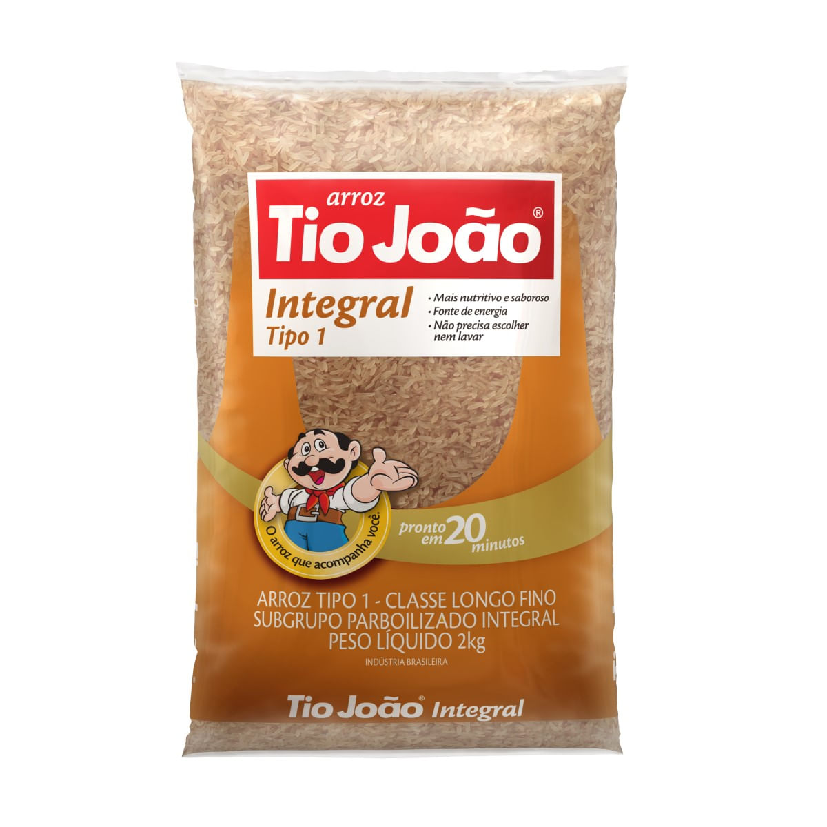 Arroz Parboilizado Integral Tipo 1 Tio João 2 kg