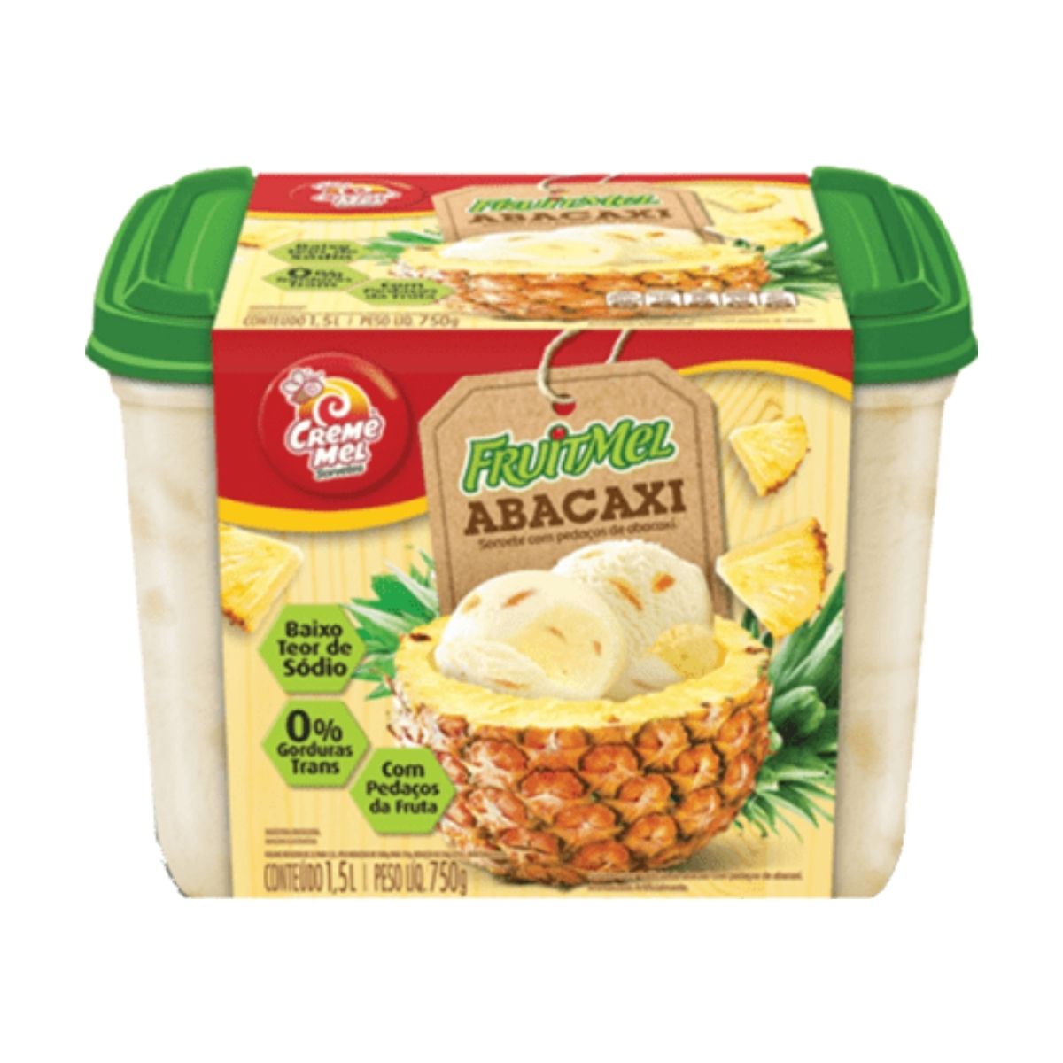 Sorvete FruitMel Creme Mel Abacaxi 1,5 L