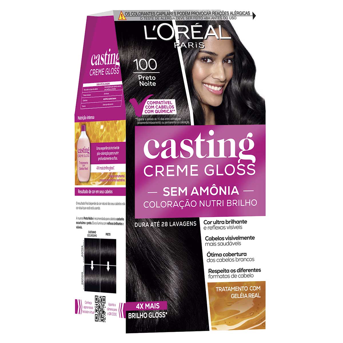 Tinta para Cabelo Color Casting Creme Gloss Preto 100