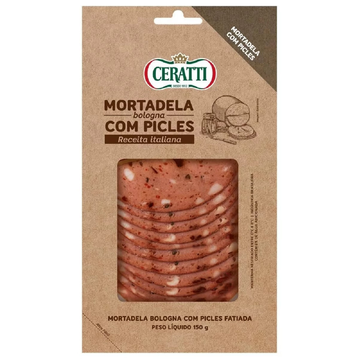 Mortadela Fatiada com Picles Ceratti 150 g