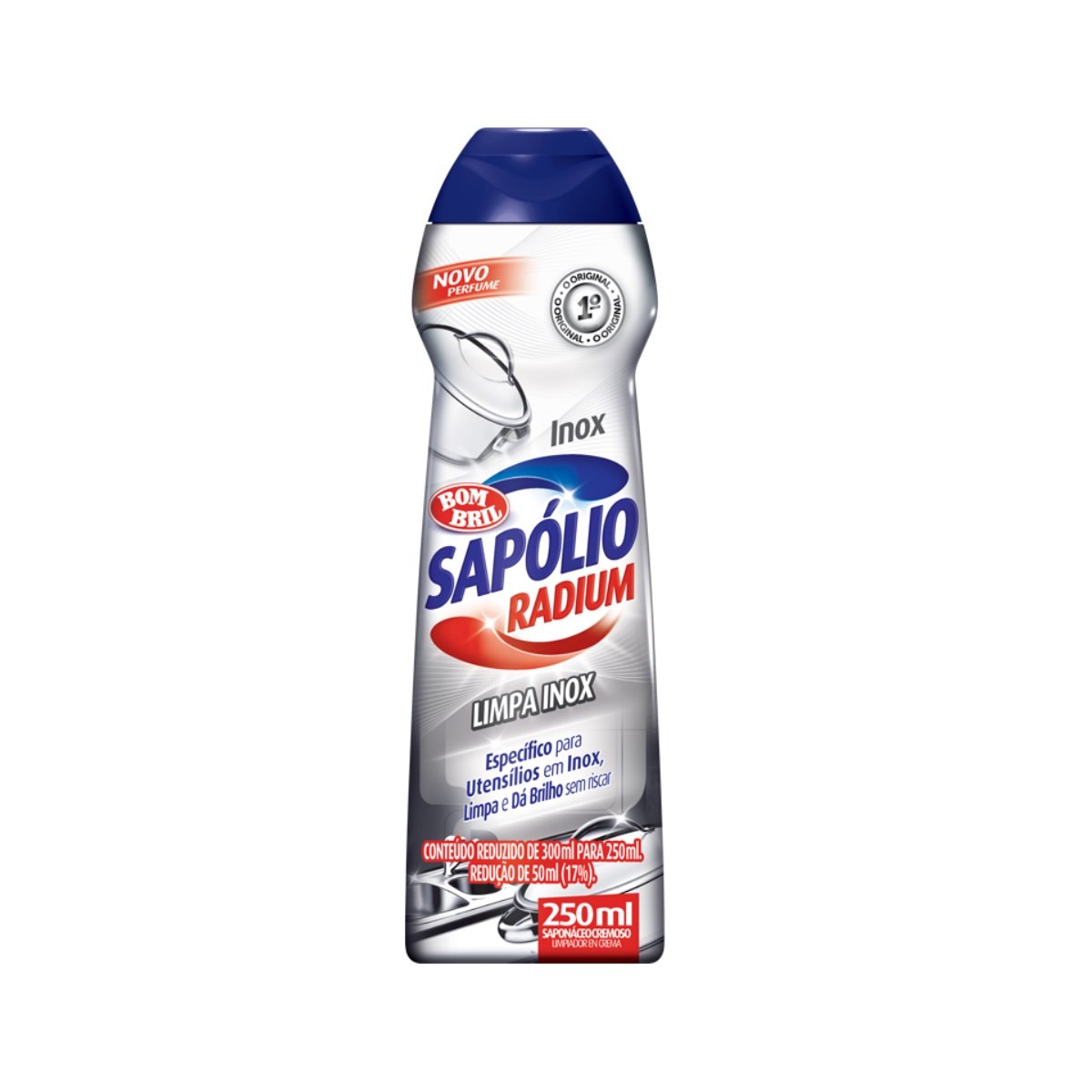 Saponáceo Cremoso Limpa Inox Bom Bril Sapólio Radium 250ml