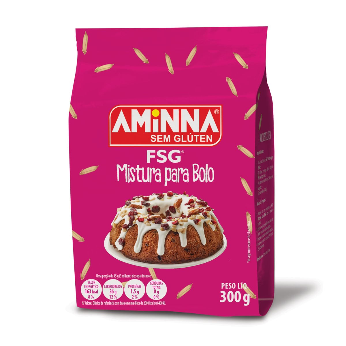 Mistura para Bolo sem Glúten Aminna 300 g