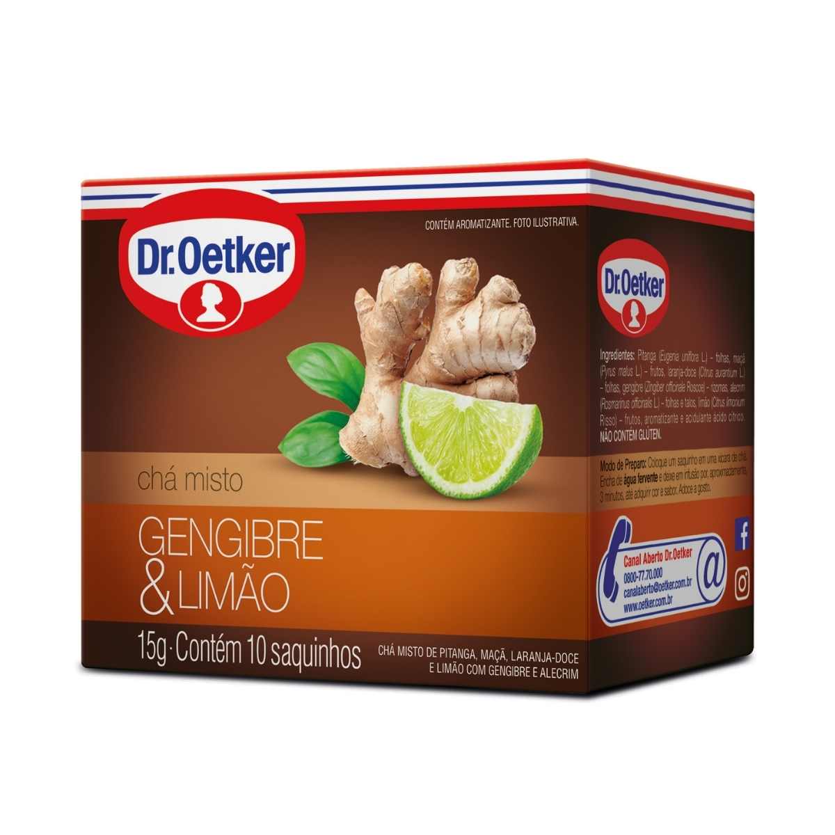 Chá Gengibre Dr Oetker Limão 10 Sachês