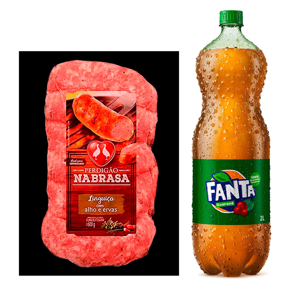 Fanta Guaraná Pet 2L + Linguiça Toscana com Alho e Ervas Perdigão Na Brasa 600g