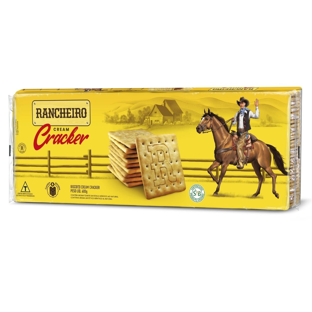 Biscoito Cream Cracker  Sem Lactose Vegano Rancheiro 600 g