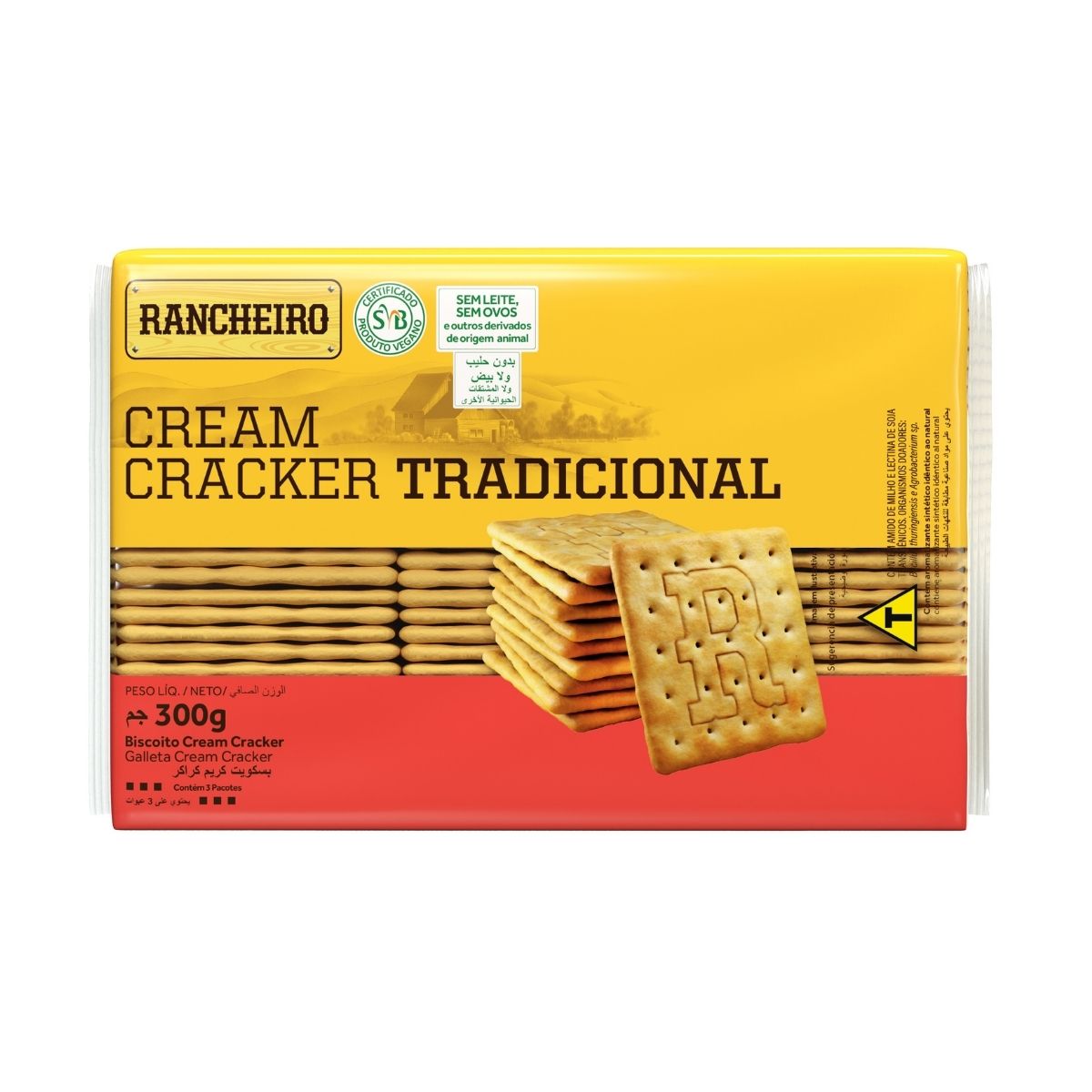 Biscoito Cream Cracker  Sem Lactose Vegano Rancheiro 300 g