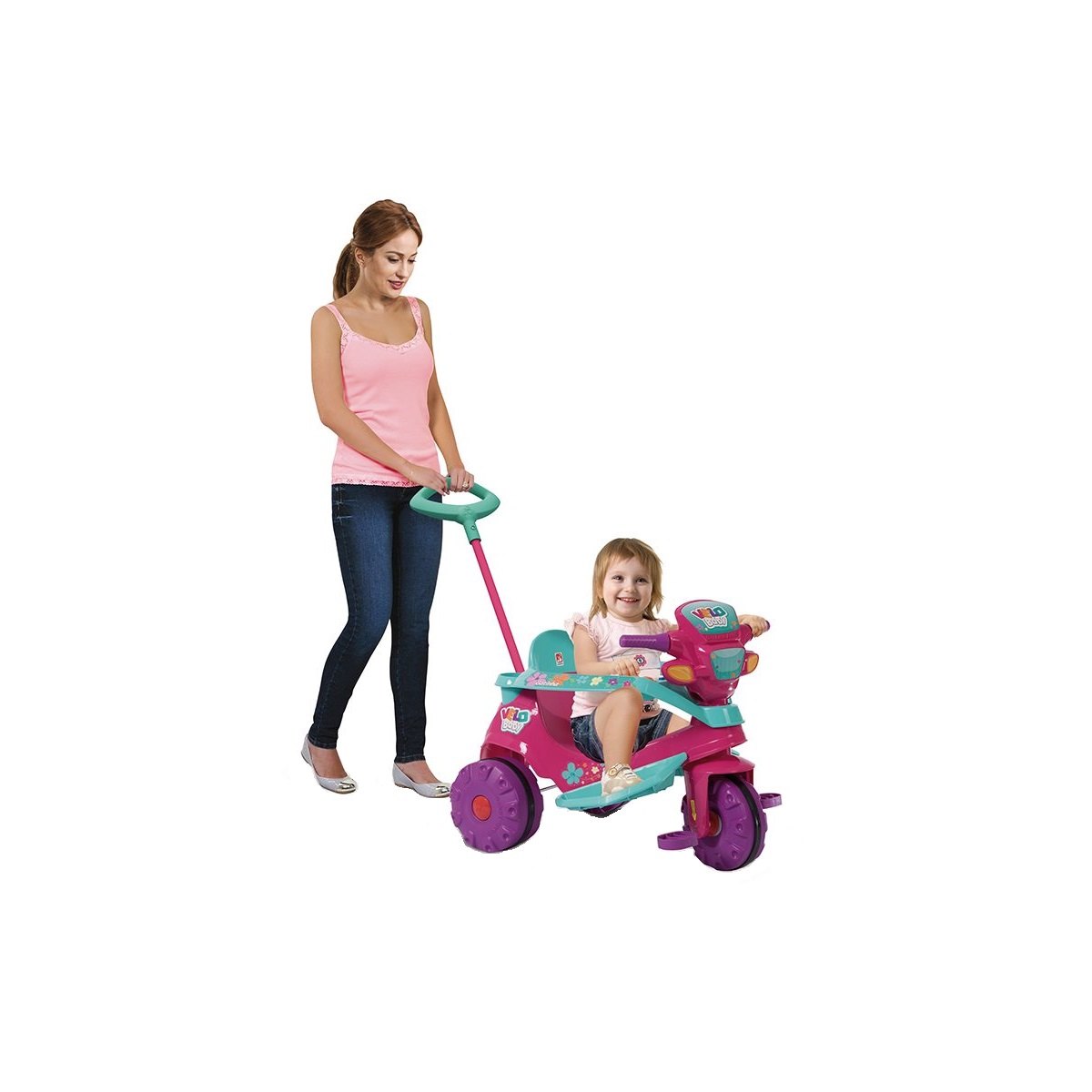 Motoca Triciclo Infantil Velo Baby com Empurrador - Bandeirante +
