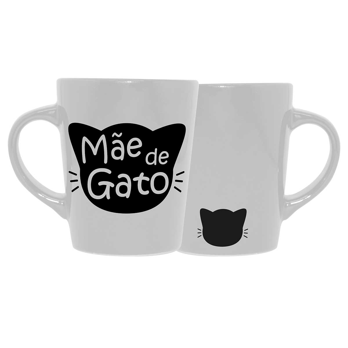 Caneca em Cerâmica Mãe de Gato Rosa Fábrica Catarina