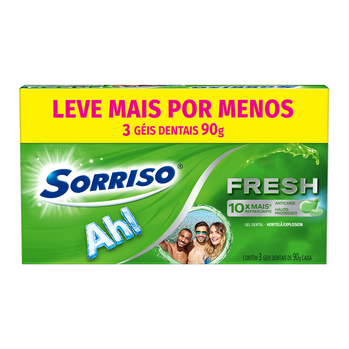 Sorriso Fresh Hortelã Explosion Creme Dental 90g Promo 3 un