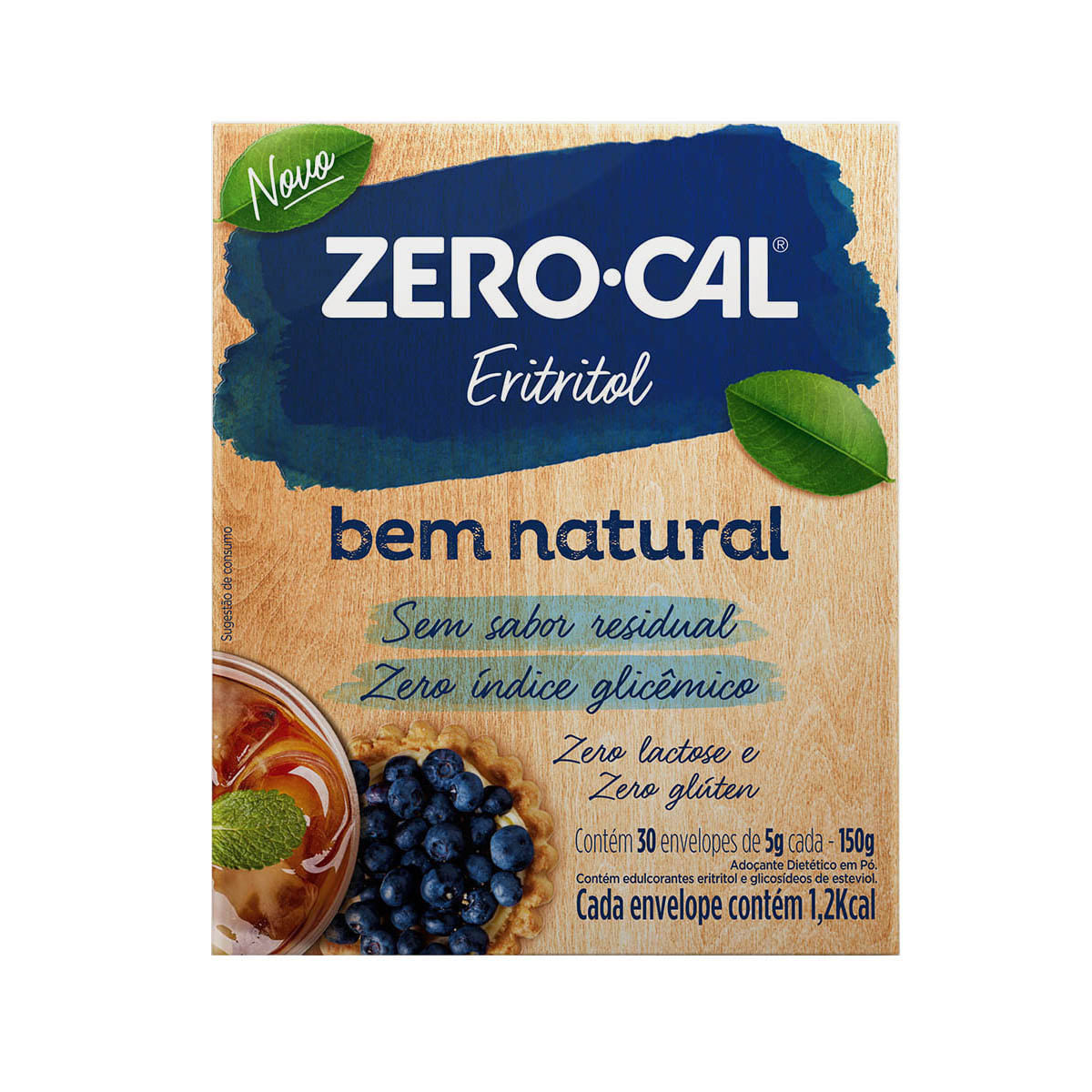 Adoçante em Pó Eritritol Vegano Zero Cal com 30 Unidades