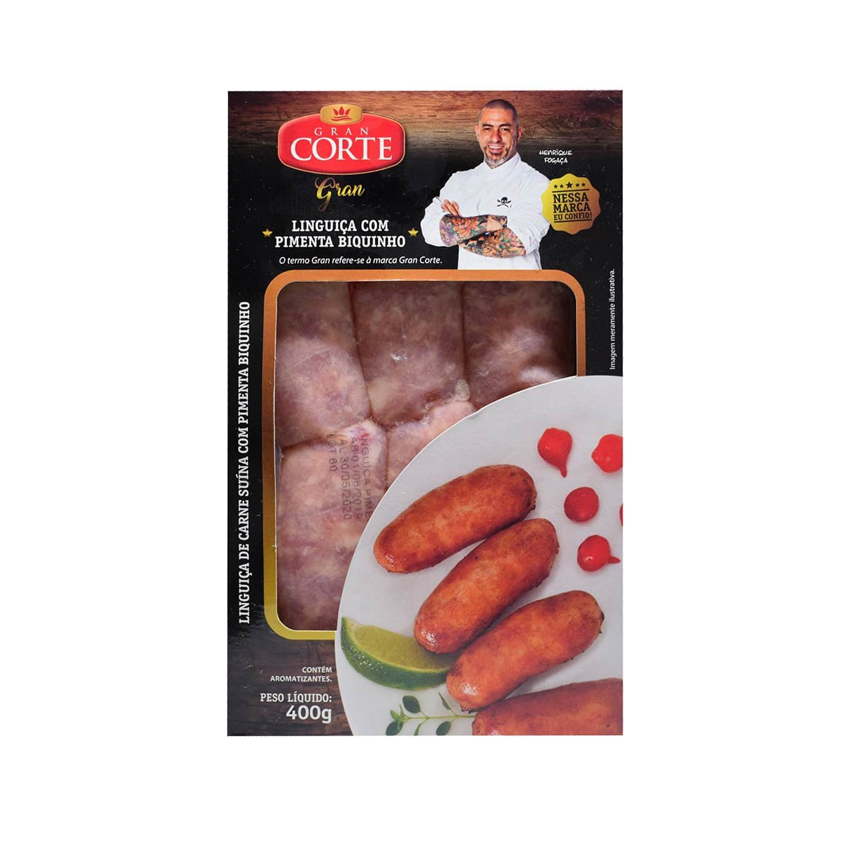 Linguiça Suína Biquinho Gran Corte Gran Fogaça 400g