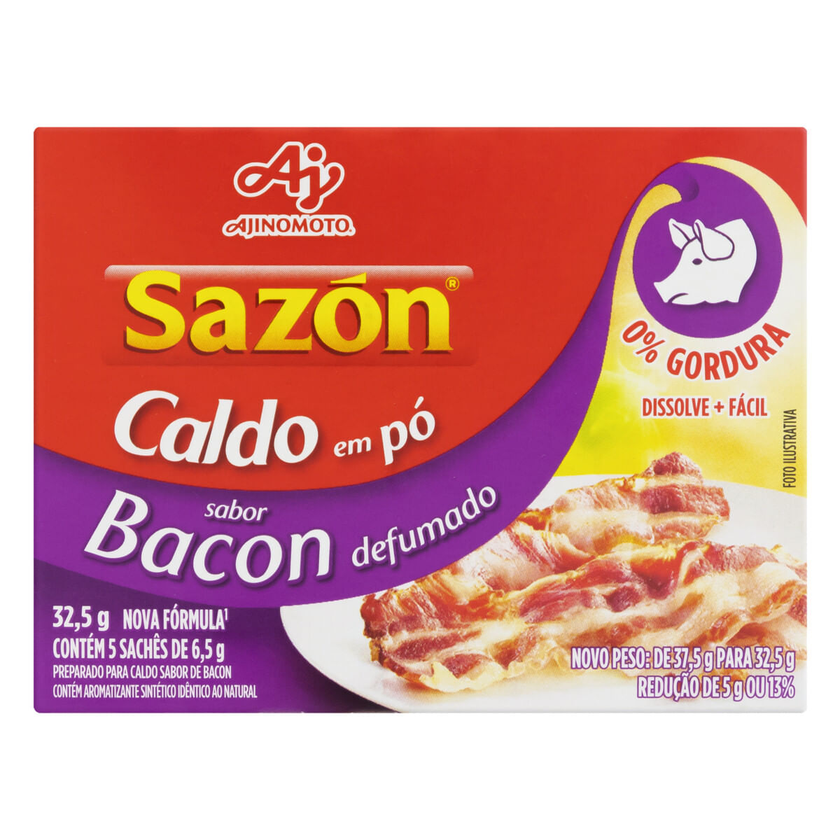 Caldo em Pó de Bacon Defumado Sazón 32.5 g