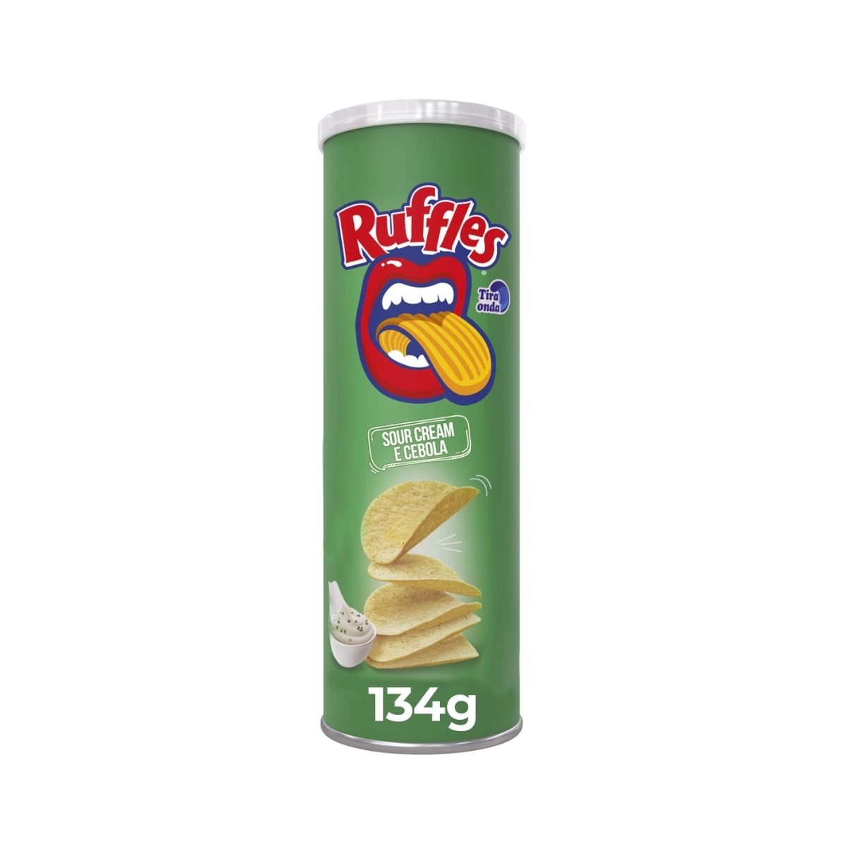 Snack de Batata Sour Cream e Cebola Elma Chips Ruffles Tira Onda Tubo 134 g