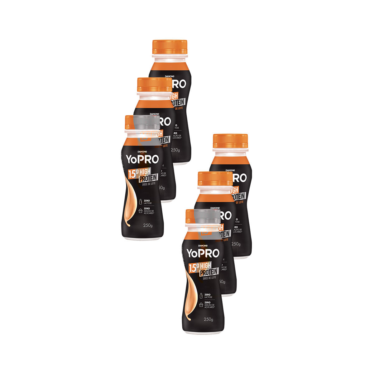 Pack Iogurte Desnatado Zero Lactose Yopro Doce de Leite 250g  - 6 Unidades