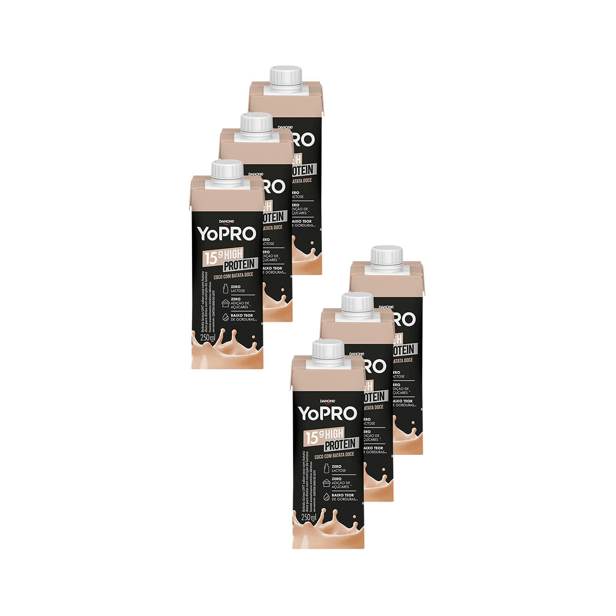 Pack Bebida Láctea Yopro Coco com Batata Doce 250ml  - 6 Unidades