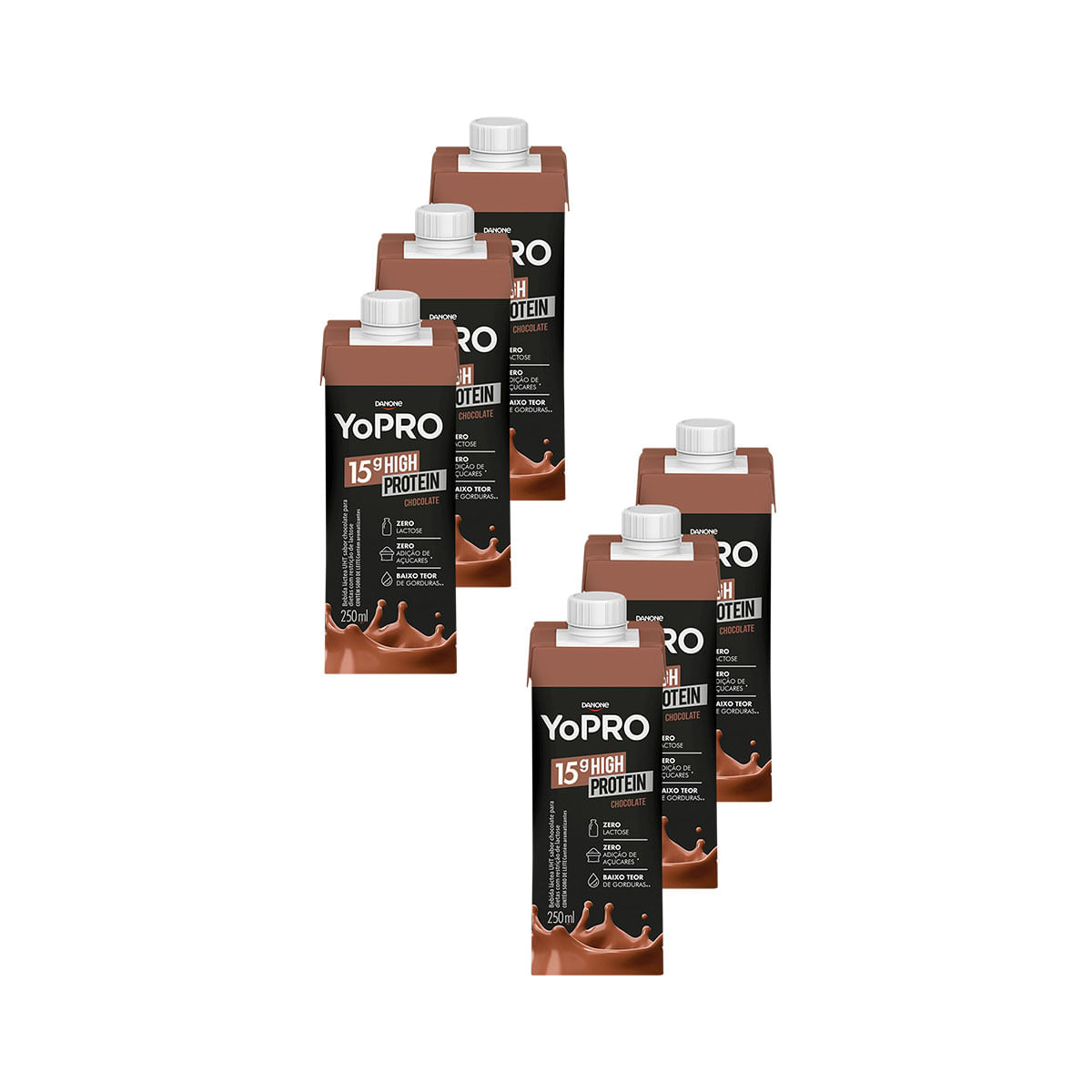 Pack Bebida Láctea Yopro Chocolate 250ml - 6 Unidades