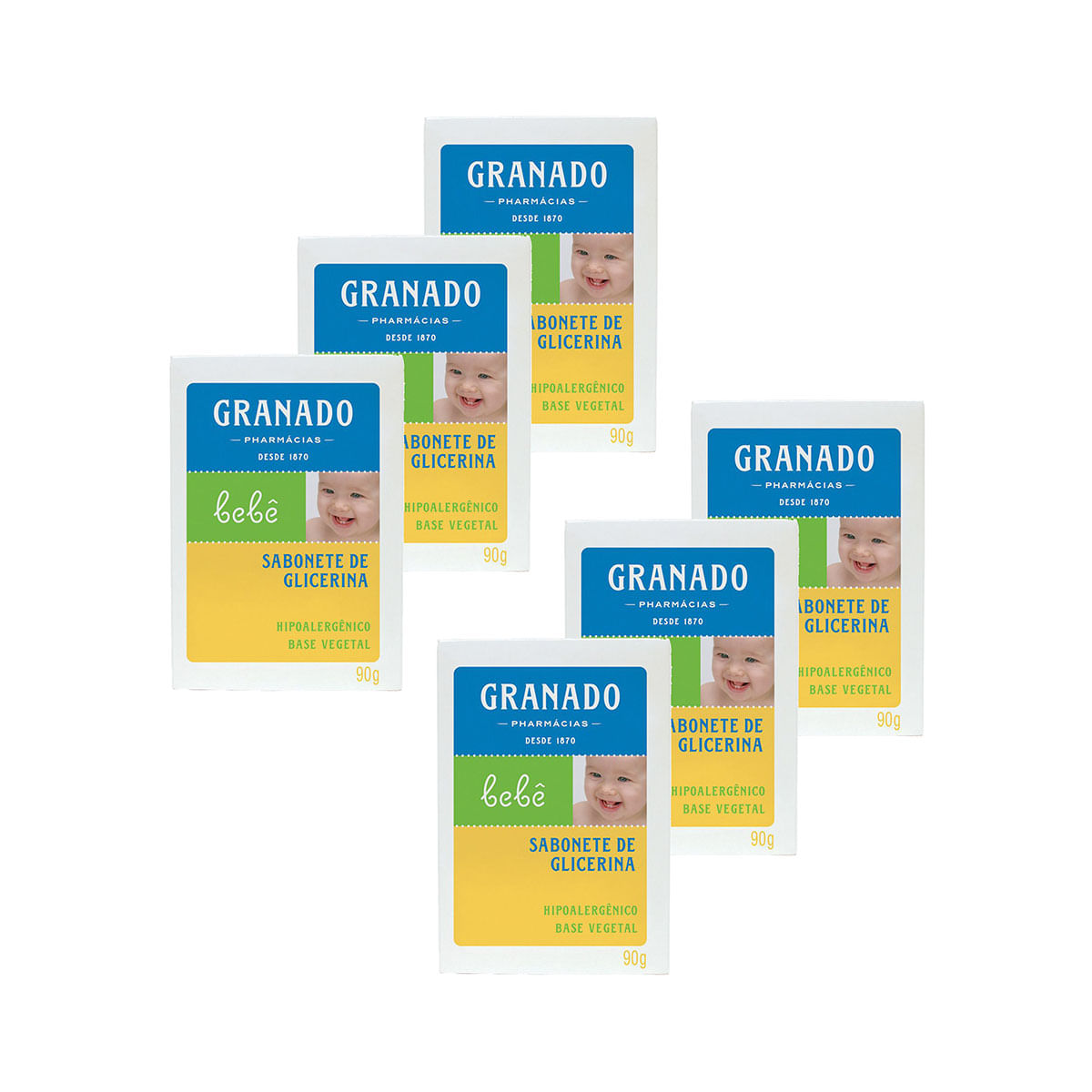 Kit Sabonete em Barra Infantil Granado Bebê Original 90g cada 6 Unidades