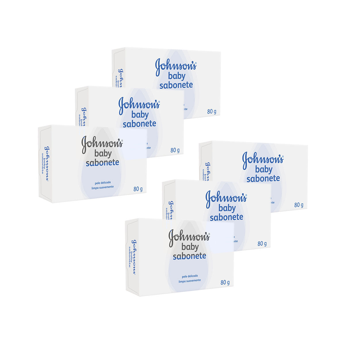 Kit Sabonete em Barra Infantil Johnson's Baby Suave 80g cada 6 Unidades