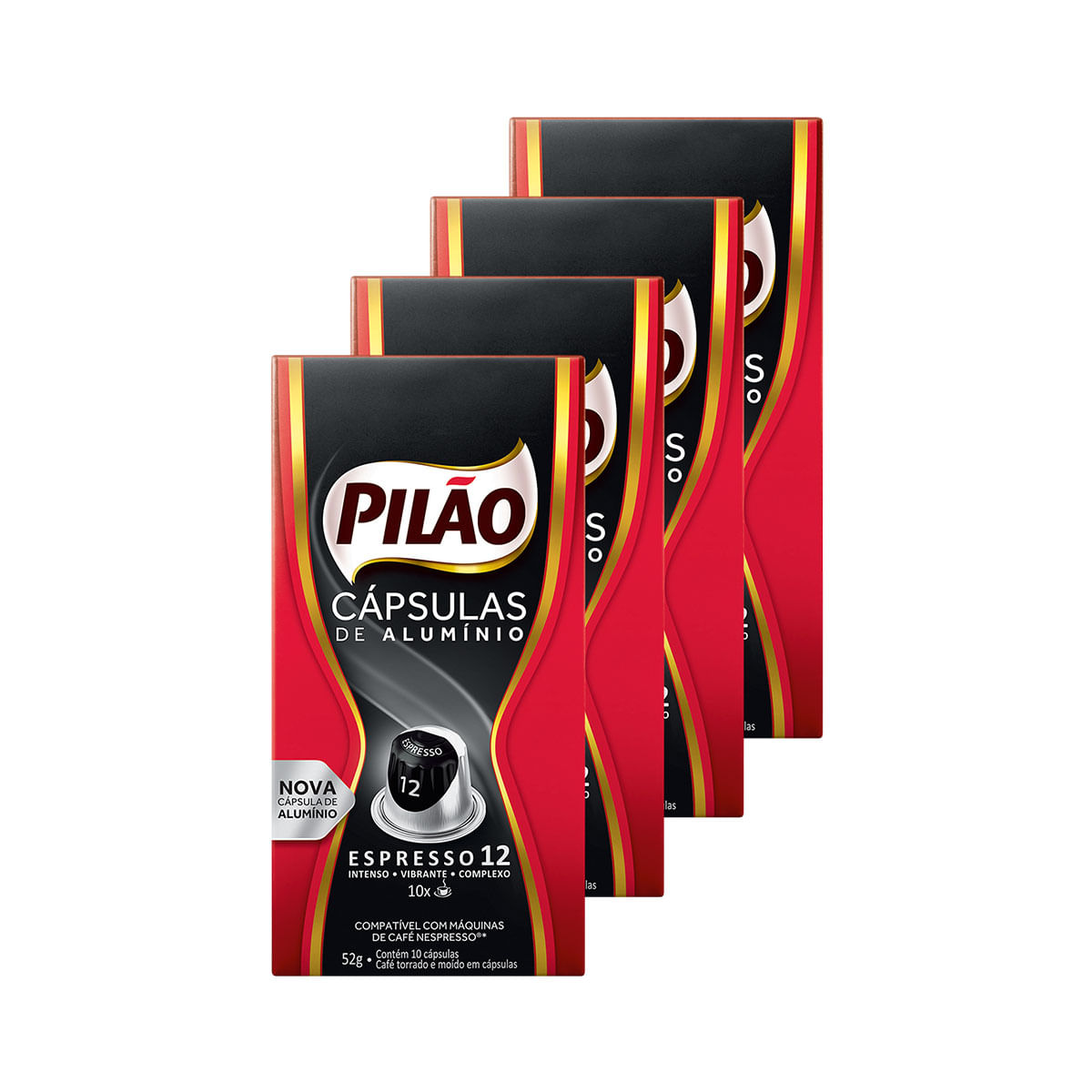 Kit com 40 Cápsulas de Café  Pilão Espresso  Extraforte 12