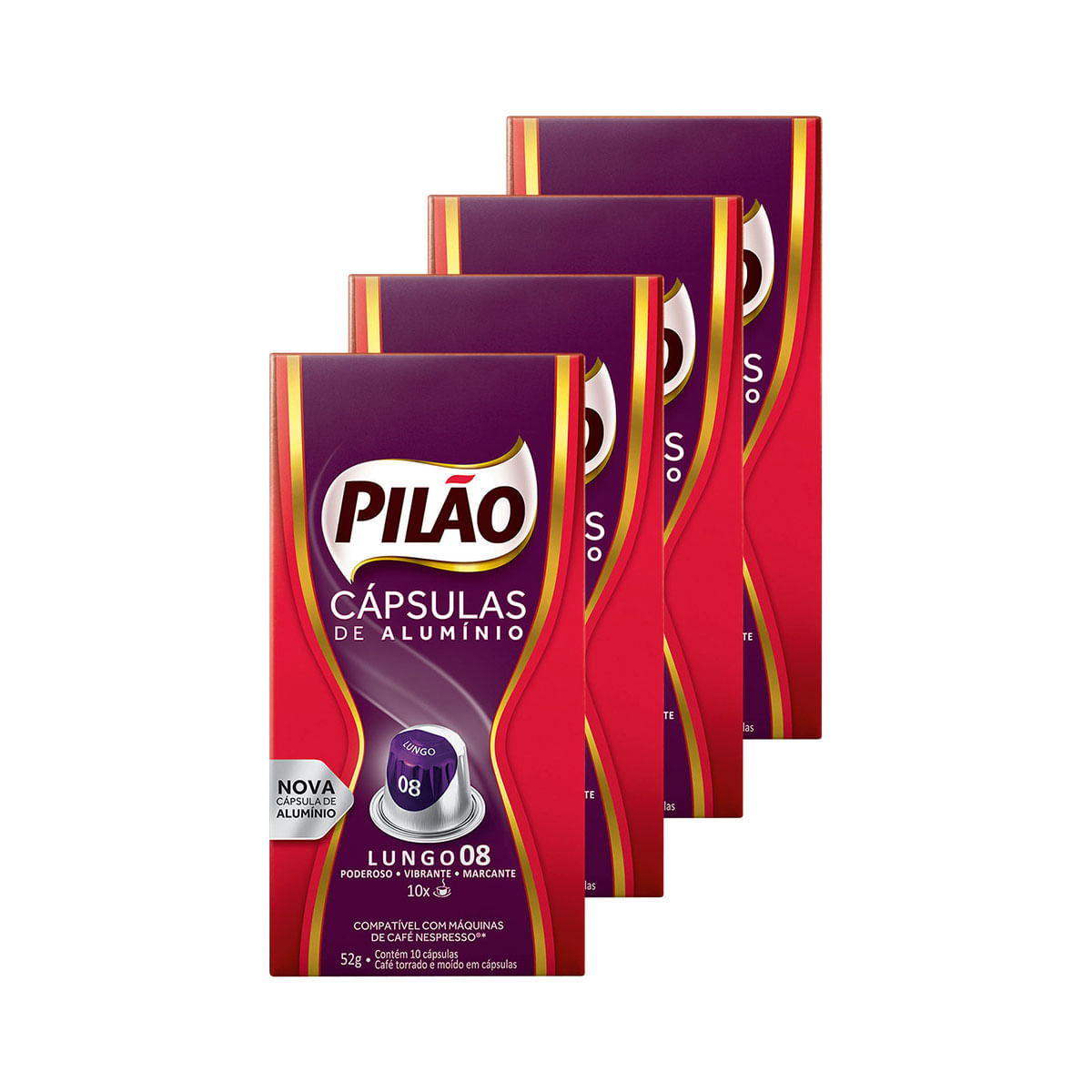 Kit com 40 Cápsulas de Café  Pilão Espresso Lungo intenso 8