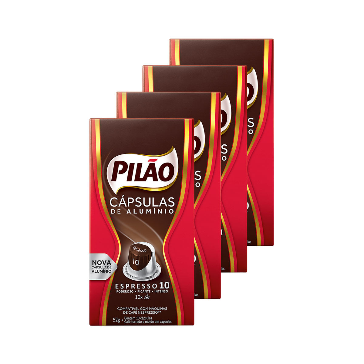 Kit com 40 Cápsulas de Café  Pilão Espresso Fortíssimo 10