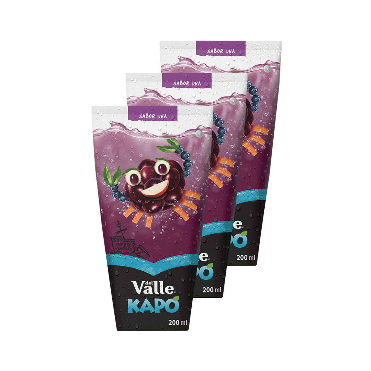 Bebida Mista Kapo Uva 200ml - 3 Unidades