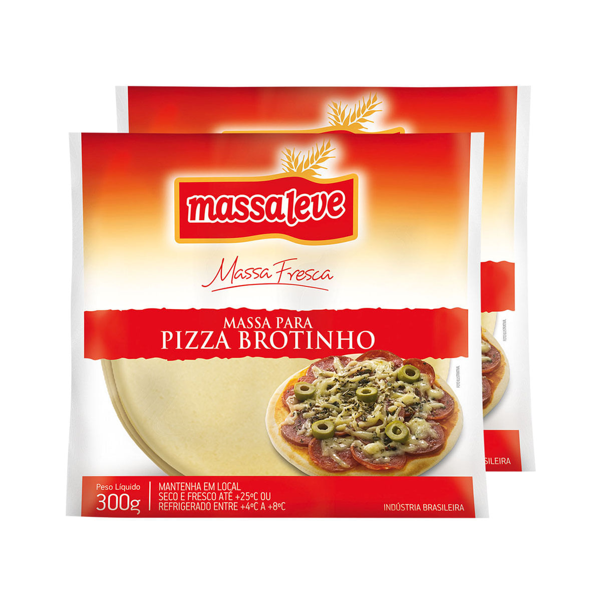 Pack Massa de Pizza Brotinho Massa Leve 300g - 2 Unidades