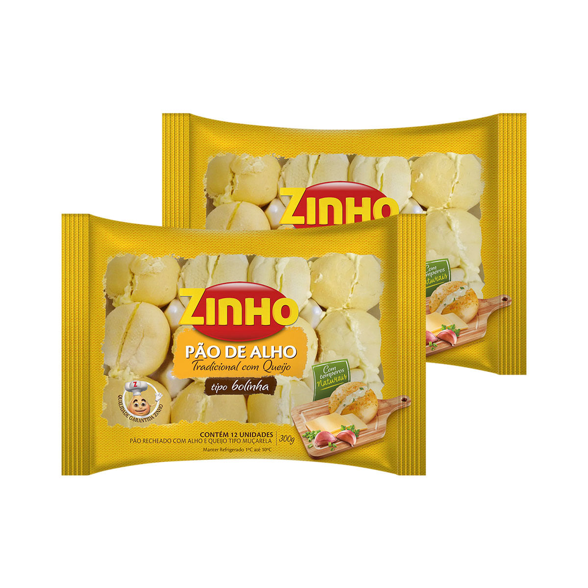 Pack Pão de Alho Bolinha Zinho 300g - 2 Unidades