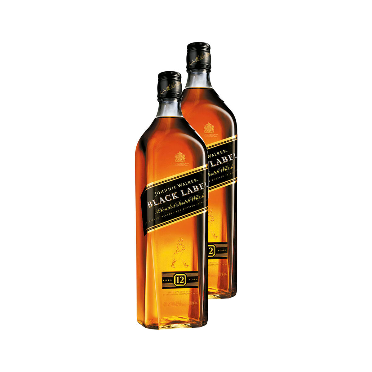 Whisky Johnnie Walker Black Label 12 Anos 1 Litro - 2 Unidades