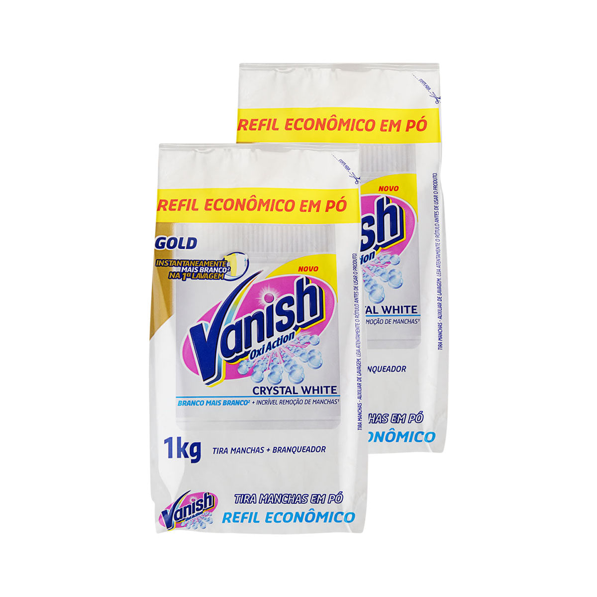 Kit com 2 Tira Manchas Vanish Crystal White 1Kg