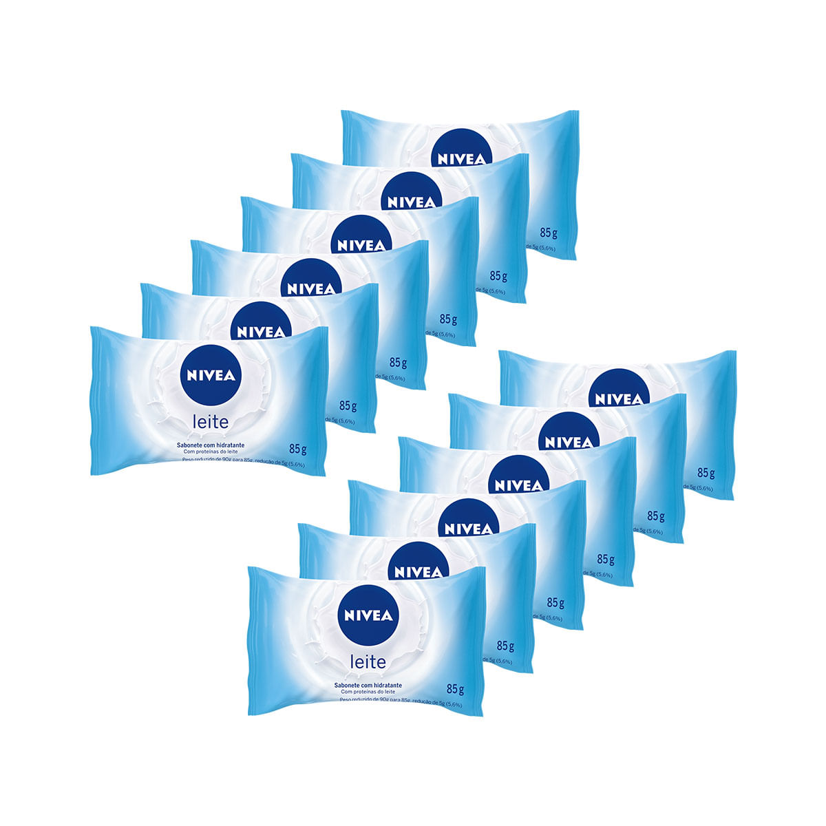 Kit com 12 Sabonetes em Barra Corporal Nivea Leite 85g