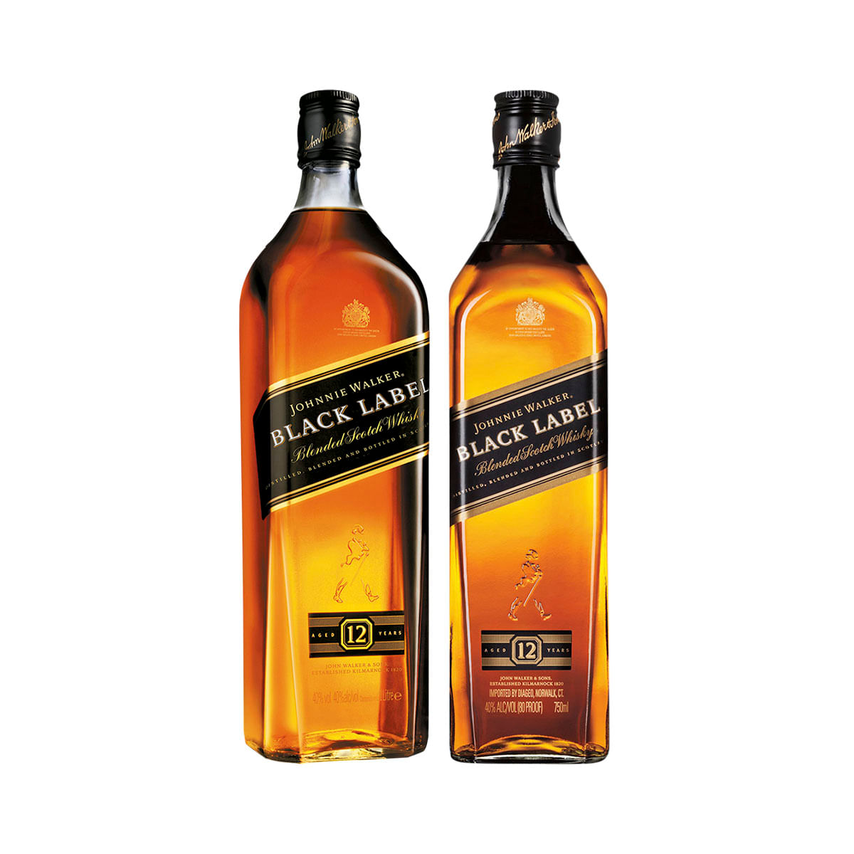 Whisky Johnnie Walker Black Label 1L + Whisky Black Label 750 ml