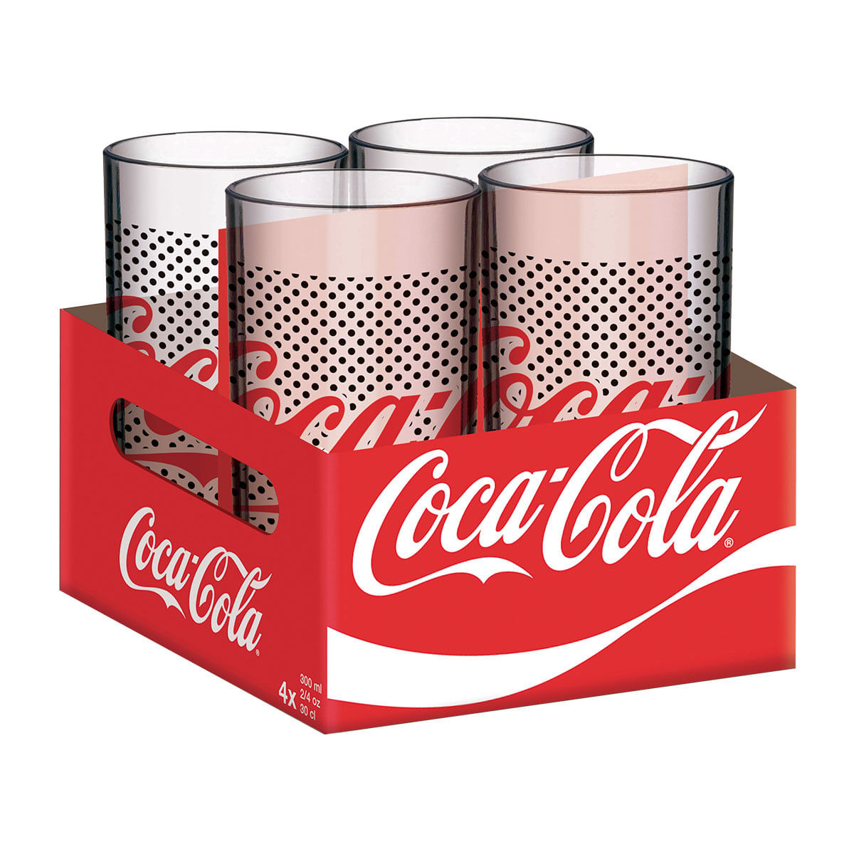 Jogo de Copos para Refrigerante em Vidro 300ml Nadir Coca-Cola 4 Peças ...