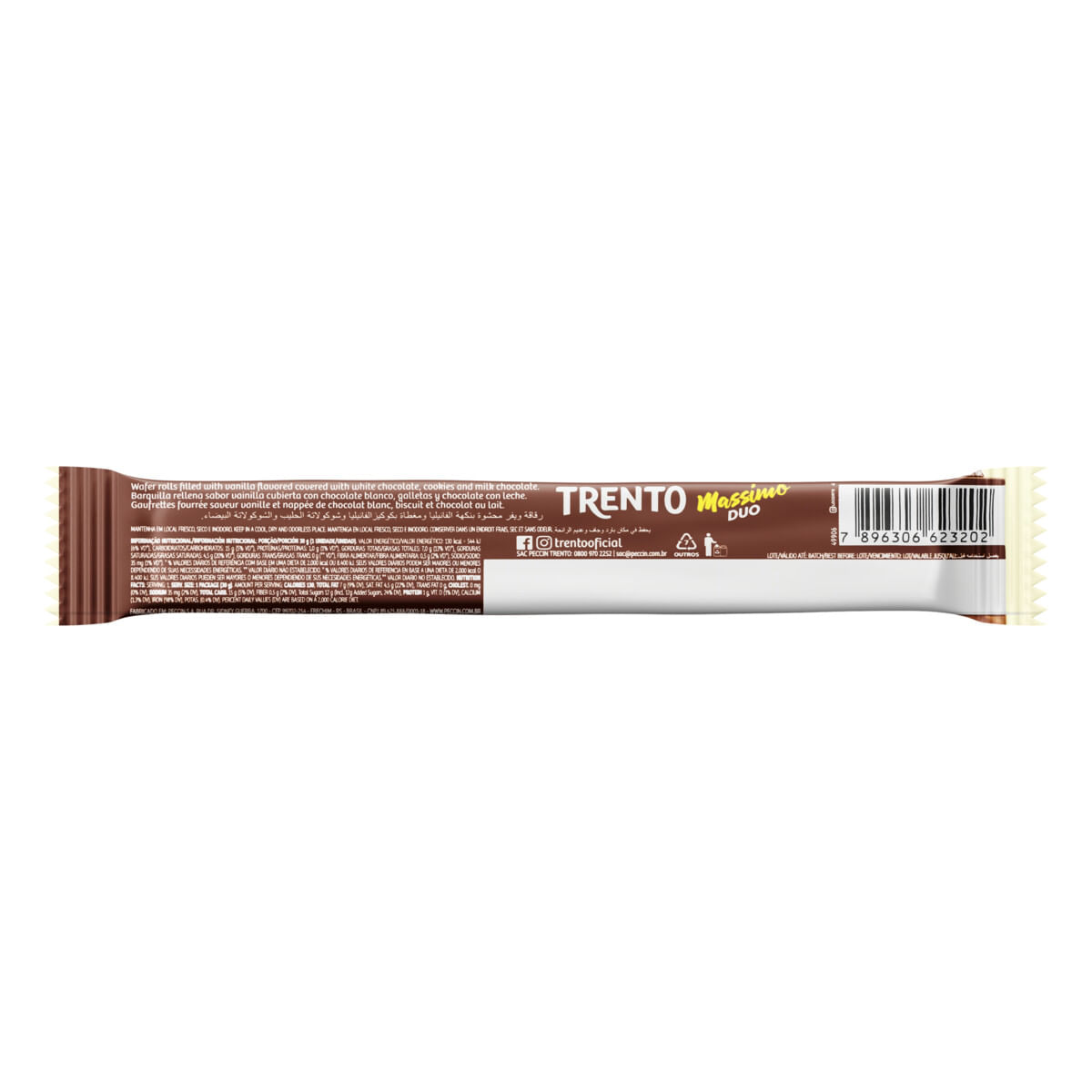 Wafer Trento Recheio Duo Baunilha Cobertura Chocolate Branco e Chocolate ao  Leite 32g c/ 2 Unid - Prezunic