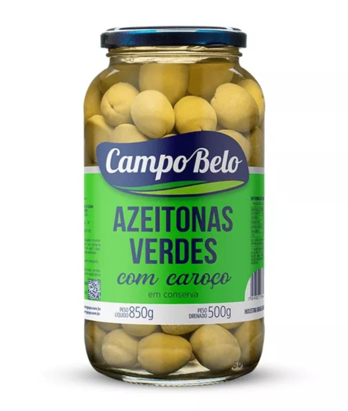 Azeitona Verde com Caroço Campo Belo 500 g | Carrefour