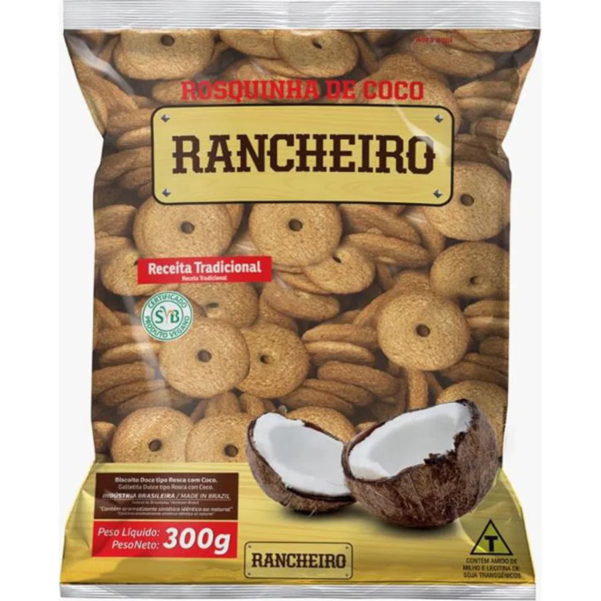 Rosquinha Sabor Coco Rancheiro Zero Lactose 300 g