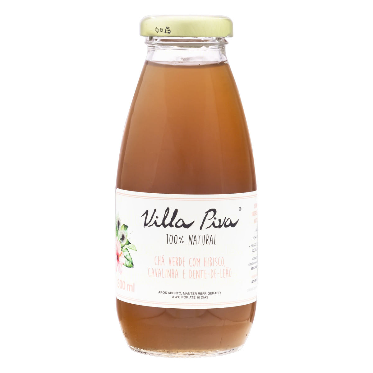 Chá Misto de Chá Verde,Hibisco,Cavalinha e Dente-de-Leão Villa Piva 300ml