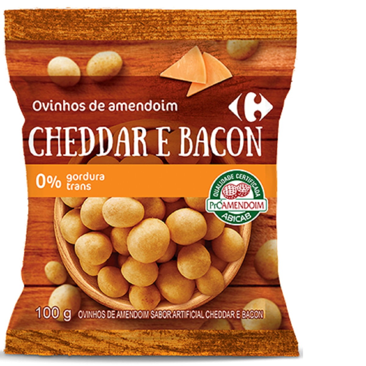 Amendoim Ovinho Sabor Cheddar e Bacon Carrefour 100g